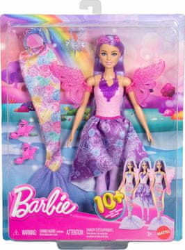 Barbie 3 u 1 Čarobna vilinska princeza sirena lutka JCP74