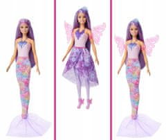 Barbie 3 u 1 Čarobna vilinska princeza sirena lutka JCP74