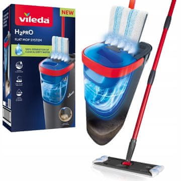 Vileda H2prO ravna krpa s kantom i 2 spremnika čisti prljavu vodu