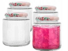Altom Set od 4 staklenke s utorima od 350 ml s poklopcima i etiketama