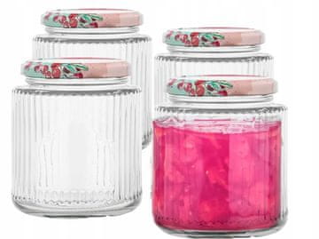 Altom Set od 4 staklenke s utorima od 350 ml s poklopcima i etiketama