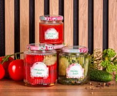 Altom Set od 4 staklenke s utorima od 350 ml s poklopcima i etiketama