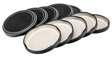 Altom Set od 10 mat crnih poklopaca za staklenke s 4 omče promjera 66 mm