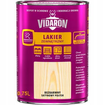 Vidaron vanjski lak za drvo, bezbojni, satenski sjajni, 0,75 l