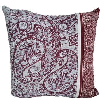 Navlaka za jastuk od kore 50x60 bordo, bijela, siva, paisley ornamenti
