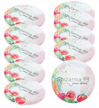 Altom Poklopci za staklenke, set od 10 komada, promjer 66, 4 kuke, svijetle, pastelne boje