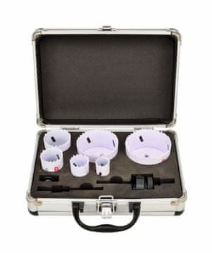 AWTOOLS SET BIMETALNIH PILA ZA RUPE U METALNOJ KUTIJI 8 DIJELOVA 22-73 mm CRNA LINIJA