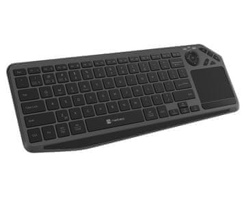 Natec Bežična tipkovnica TURBOT 2, 300 mAh, do 3 uređaja, s touchpadom, crna