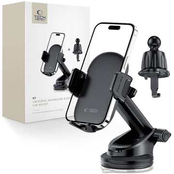 Tech-protect TECH-PROTECT V7 univerzalni nosač za auto na armaturu i ventilaciju, crni