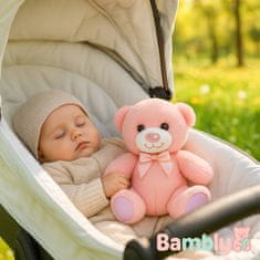 INNA Bambly Medvjedić Plišana Maskota Igračka Za Bebe Ružičasta 15 Cm Mekana
