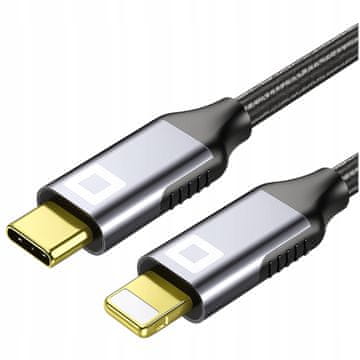 CO2 CO2 punjač, kabel USB-C Lightning, brzo punjenje za iPhone 12 13 14, 1m