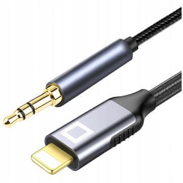 CO2 CO2 kabel aux za iPhone X 14 13, adapter lightning na mini jack 1m