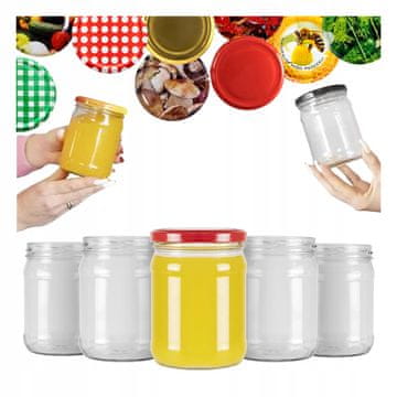BE 40 staklenih tegli, 450 ml, za konzerve, krastavce, paštetu, med, paprike