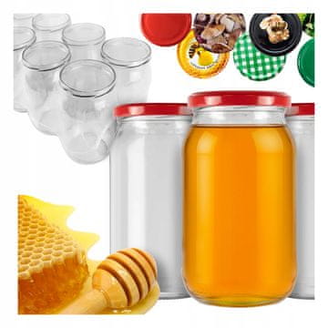 BE 48x Staklenka 815ml za med, pekmez, krastavce, džemove, staklenke + poklopac, promjer 82