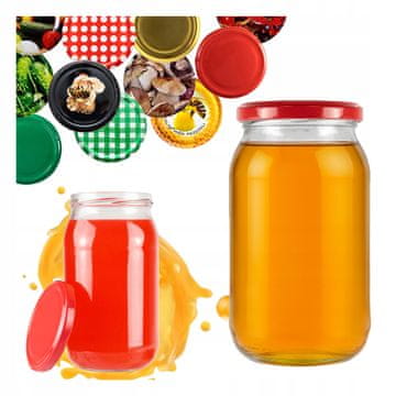 8x Staklenka 815ml za med, pekmez, kisele krastavce, staklenke + navojni čep fi82