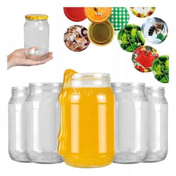 BE 48x Staklenka 900 ml sa saćem i navojnim čepom fi82 za staklenke meda 0,9L