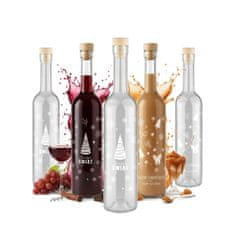 BE 20x božićnih boca futura 500 ml s tiskom ZA liker i tinkturu vina
