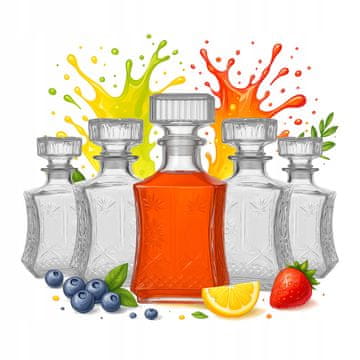BE 5x staklenih karafa Lily 750ml za likere, vino, alkohol i poklon boce