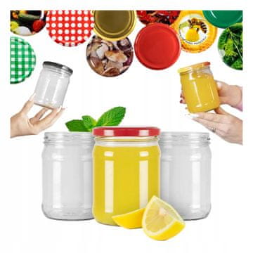 BE 8x staklenih tegli 450 ml jednostavnih za pekmez, med, krastavce, staklenke, džemove