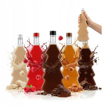 BE 10x Božićne boce u obliku drvca 500ml za liker, tinkturu, vino Poklon 0,5l