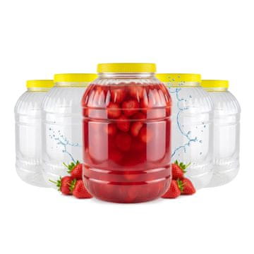 BE 5x Višenamjenska staklenka od 5l, plastična, za tinkture, hranu i začine
