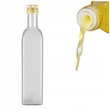 BE Boca Marasca, bezbojna, 500 ml, s dozatorom za maslinovo ulje, ocat, sirup, sok, 0,5 l