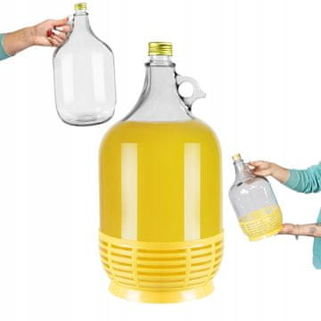 BE Demižon za vino Lady 5L U košarici S navojnim čepom Demižon za vino i votku