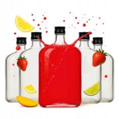 BE 30x Bunia staklenih boca 1l ravnih pljoskica za vjenčanje, votku i alkohol
