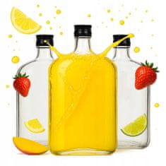 BE 5x Bunia staklena boca 1l ravna pljoska za mjesečinu, votku, alkohol, vjenčanje