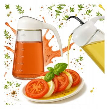 BE Dozator za ulje za umak od 600 ml s vagom i udobnom ručkom, boca za maslinovo ulje