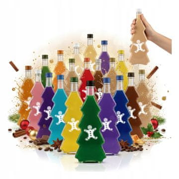BE 20x boca božićnog drvca 500 ml s tiskom za božićne boce sirupa za liker