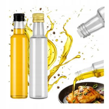 BE 10x Dorica staklenih boca 250ml bezbojnih za maslinovo ulje i ocat s dozatorom