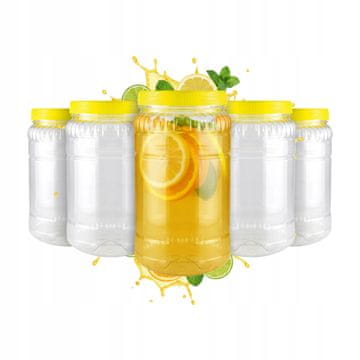 BE 5x 2l plastične staklenke za suhu i tekuću hranu, za višekratnu upotrebu