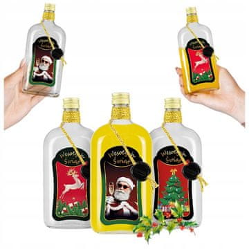 BE 10 klasičnih premium staklenih boca od 500 ml ukrašenih za božićne likere