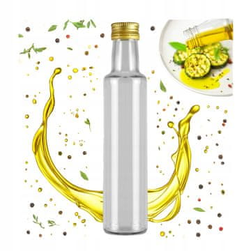 BE Dorica 250ml prozirna staklena boca za maslinovo ulje, ocat, sok + čep