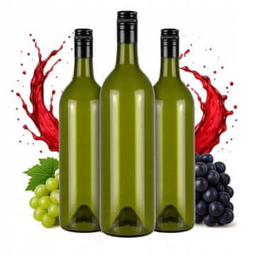 BE 10x Staklena boca maslina ZA vino 750ml s navojnim čepom za likere, vino, sok