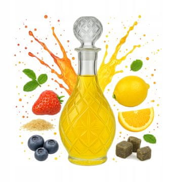 BE Staklena karafa 900ml za likere, poklon staklena posuda za alkohol 0.9l