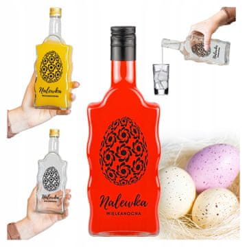 BE Uskrsna valovita boca 500ml s tiskom za tinkture likera i vina