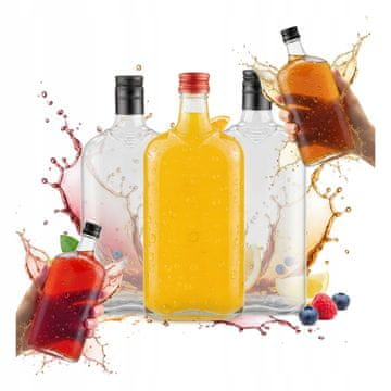 BE 5x Klasične staklene boce, ravna tikva, 500 ml, za vino i tinkture, 0,5 l