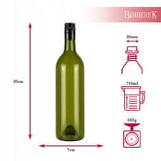 BE 10x Staklena boca maslina ZA vino 750ml s navojnim čepom za likere, vino, sok