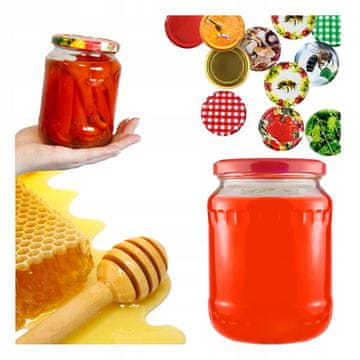 BE 8x staklenih tegli od 720 ml za pekmez, med, džem, krastavce, gljive Fi82
