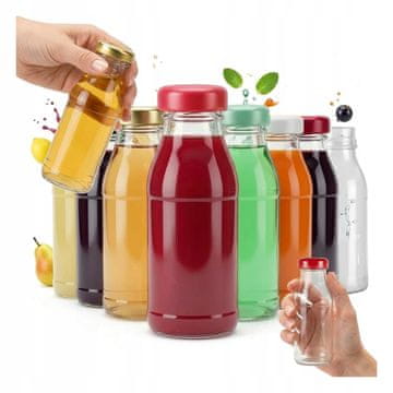 BE 10x boca za sok od 125 ml, staklene boce za sirup od soka s čepom