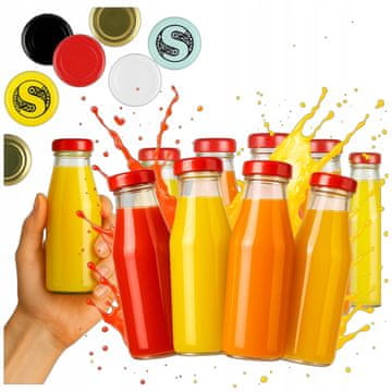 BE 10x boca za sok 200ml staklena boca za sok s čepom 0,2l