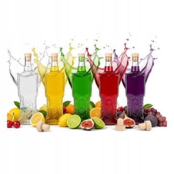 BE 5x Staklene boce 500 ml Ukrajinske + pluteni čep za vino, sokove, likere 500 ml 0,5 l