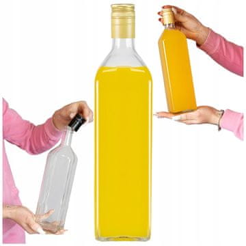 BE Boca maraske, bezbojna, 1l, za maslinovo ulje, tinkture, ocat, sirup, sok, 1000ml