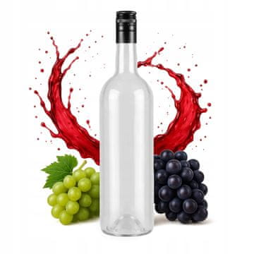 BE Boca za vino 750 ml bezbojna boca za kućno vino 0,75 l s navojnim čepom