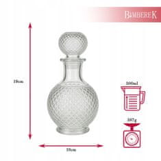 BE 5x Staklena Karafa Luna 500 ml za Likere Alkohol Poklon Staklene Boce