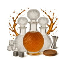 BE 5x Staklena Karafa Luna 500 ml za Likere Alkohol Poklon Staklene Boce