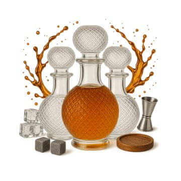 BE 5x Staklena Karafa Luna 500 ml za Likere Alkohol Poklon Staklene Boce