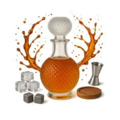 BE 5x Staklena Karafa Luna 500 ml za Likere Alkohol Poklon Staklene Boce